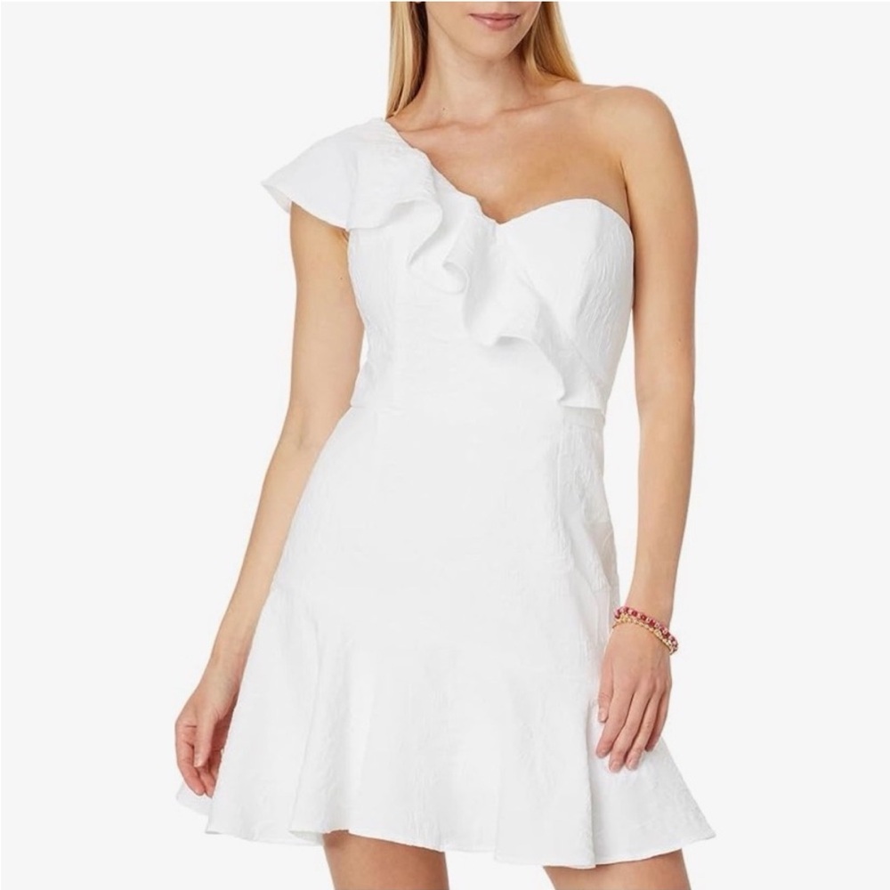 Lilly Pulitzer Kipton Romper Dress Pineapple Pucker Jacquard Resort White 8